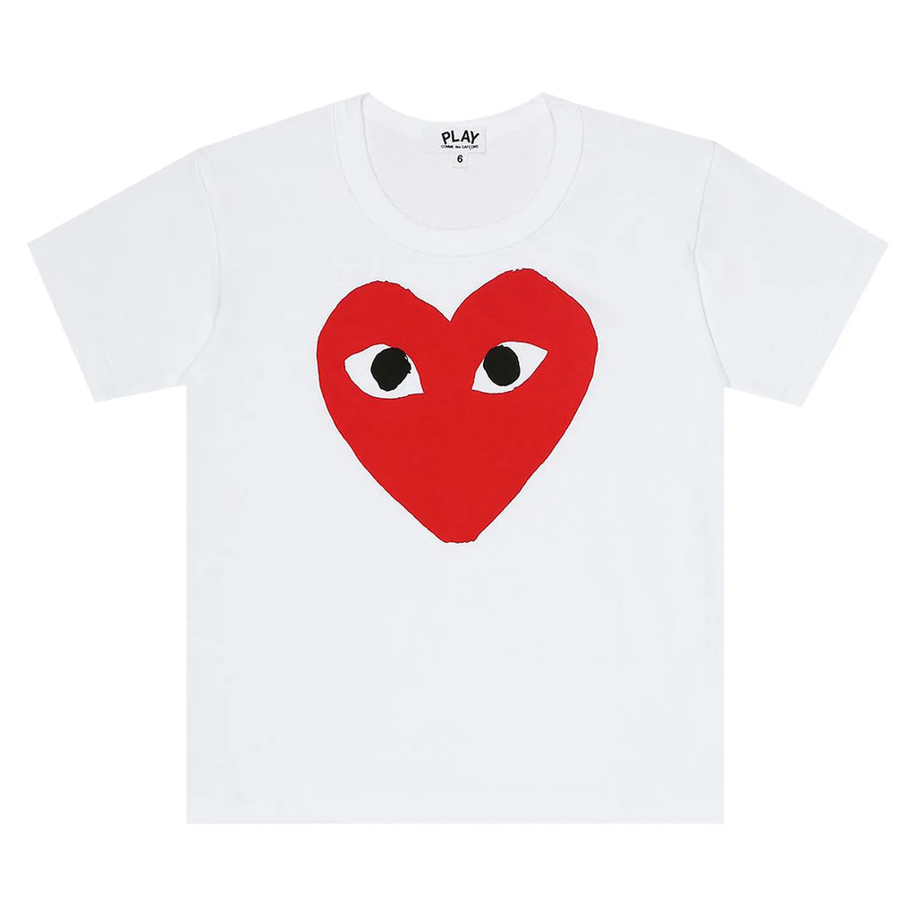 Comme des Garçons PLAY Kids Big Heart Logo T-Shirt 'White' Red