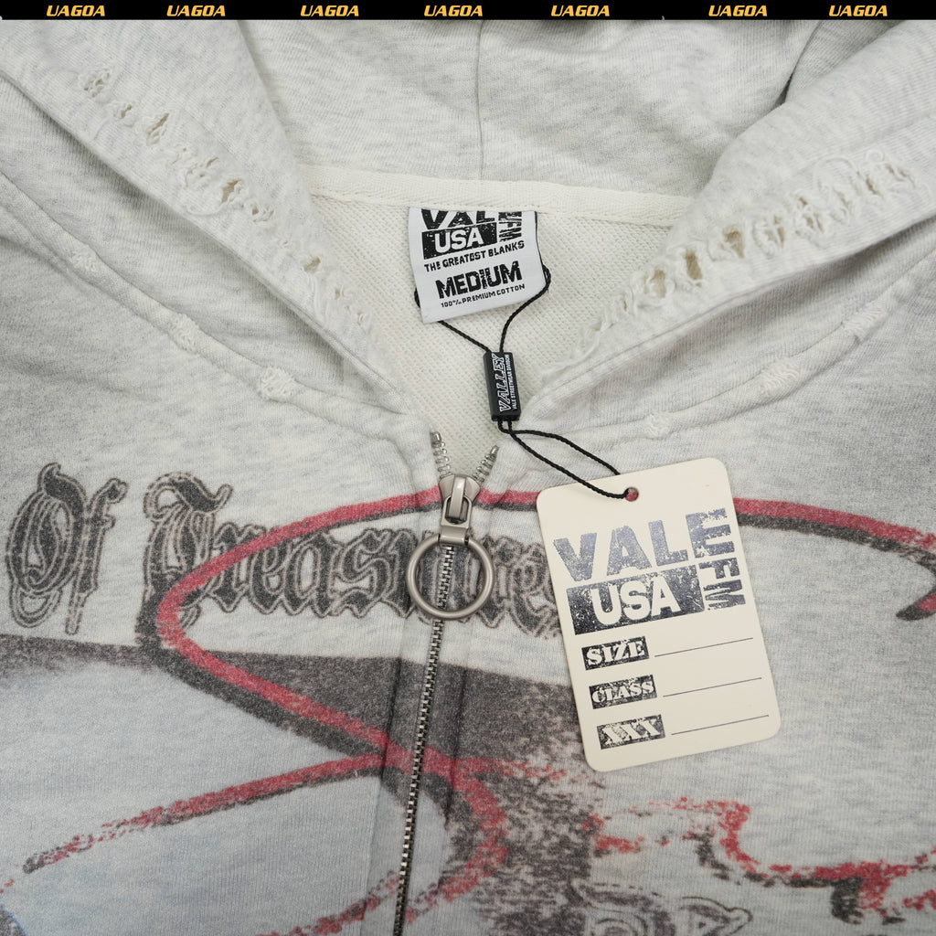 Vale Forever Valley Fest Zip Up Hoodie 'Grey'